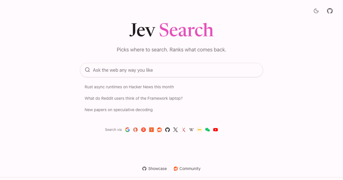 Jev Search preview